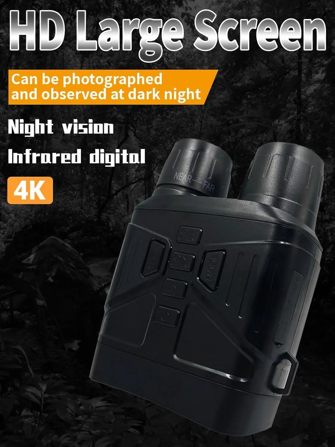 Evontira Ultraclear Night Vision Binoculars, Evontura Night Vision, 4k Night Vision Binoculars for Adults, 3in 4K HD display/5X Digital Zoom, with 32G Card (Green)