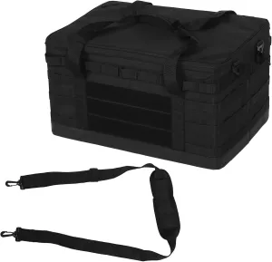 EVTSCAN 60L Camping Storage Bag Anti Slip Waterproof with Removable Dividers Multiple Pockets Large Capacity Black Camping Cookware Organizers for Traveling
