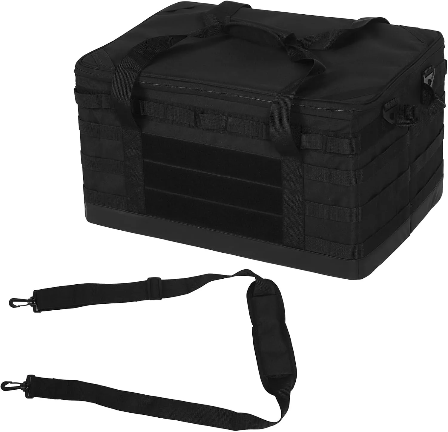 EVTSCAN 60L Camping Storage Bag Anti Slip Waterproof with Removable Dividers Multiple Pockets Large Capacity Black Camping Cookware Organizers for Traveling