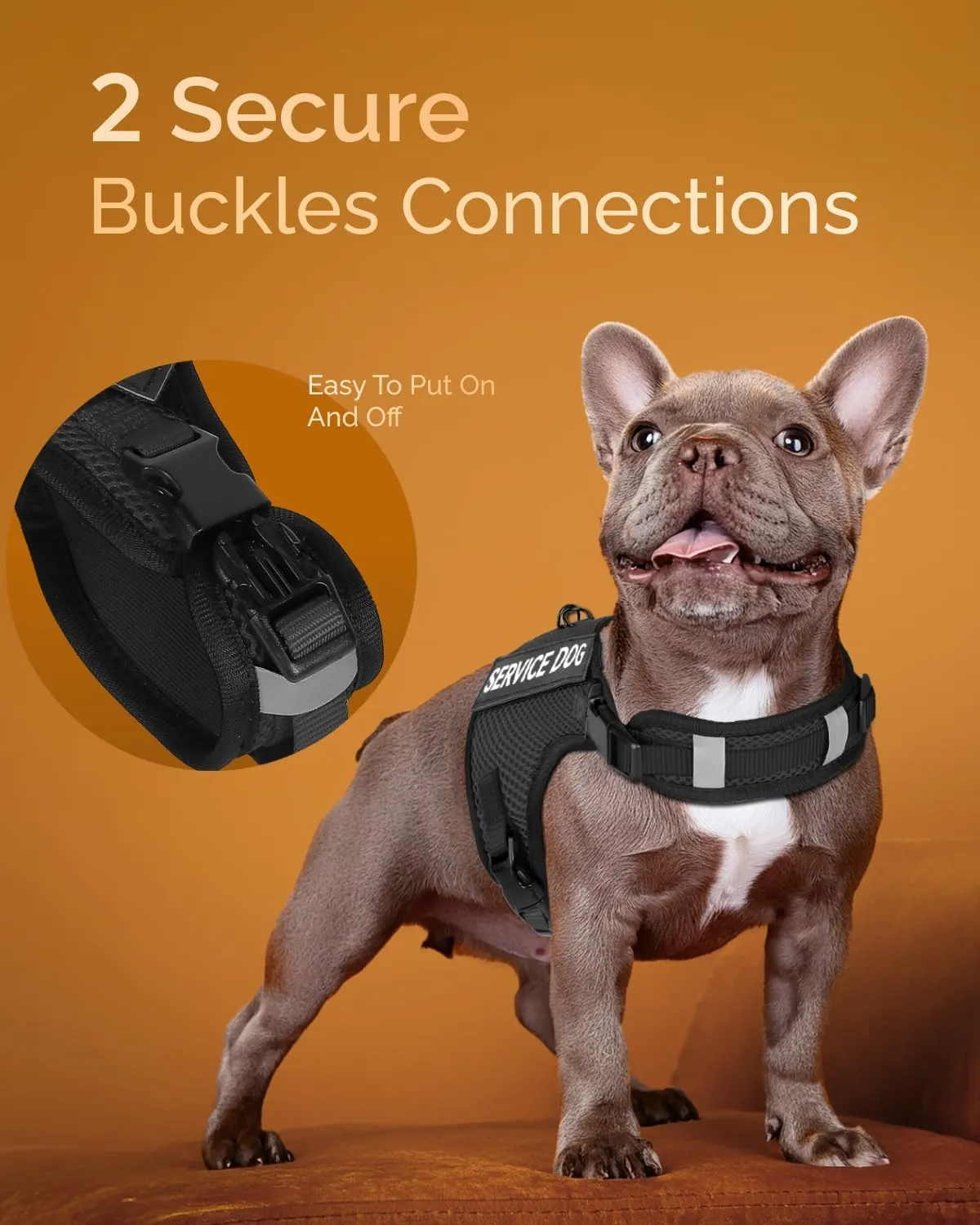FAYOGOO Service Dog Vest for Small Dogs - Air Mesh Breathble Emotional Support Animal Vest with DIY Removable Patches - Puppy Harness and Leash Set Adjustable Neck and Chest