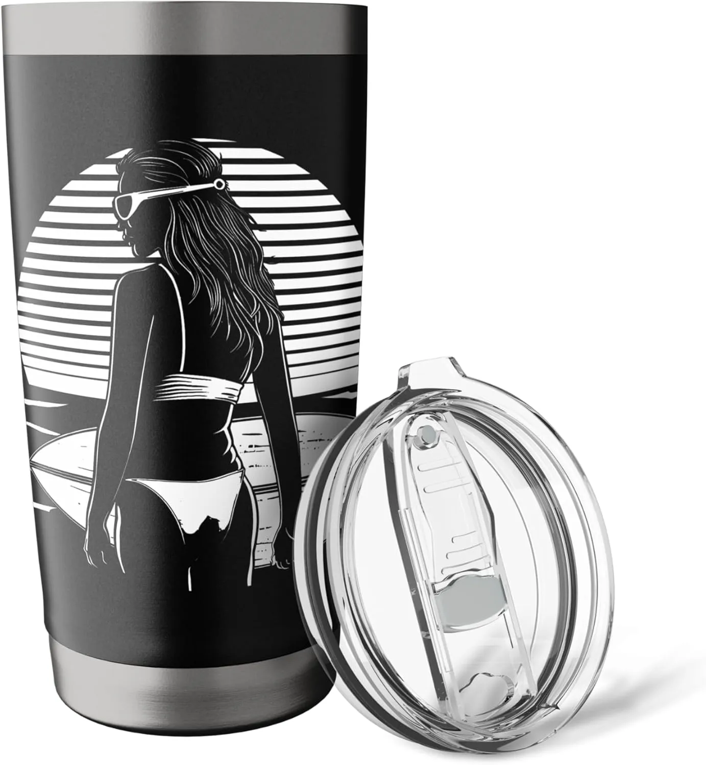 Female Surfer Boardsport Surfing Trip Stainless Steel Insulated Tumbler
