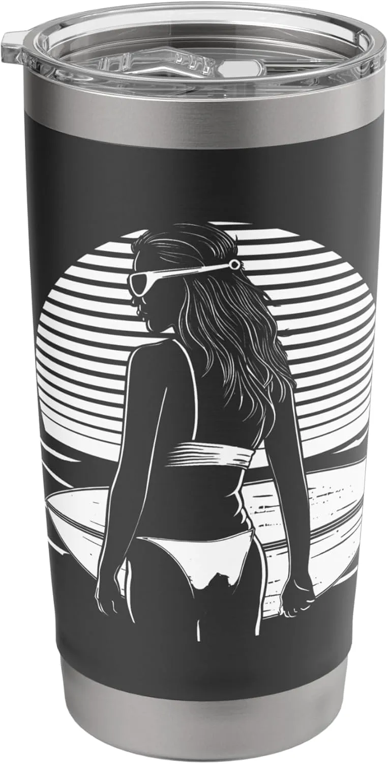Female Surfer Boardsport Surfing Trip Stainless Steel Insulated Tumbler