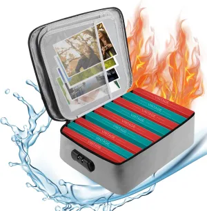 Fireproof Photo Storage Box with Lock, Photo Organizer Containers Box with Divider, Waterproof Photo Box with Handle for Files Storage, Photos, Seeds, Picture, Craft, Scrapbook(Bag Only)
