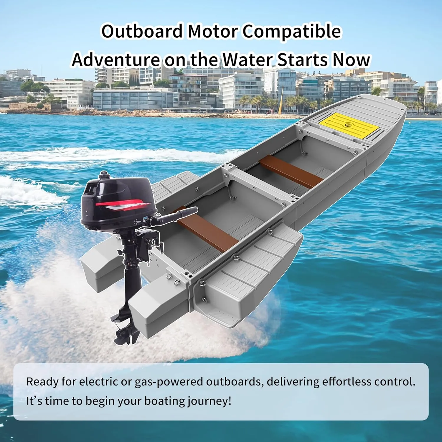 Fishing Boat, Folding Pontoon Boat, Fits in Car Trunk – Portable Modular Kayak, Seats 2-6, Motor-Ready, Sturdier Than Inflatable Boats – Ideal for Lure Fishing, Paddling Trip, Hunting, Rescue