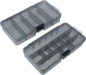 Fishing Gear Box 2 Adjustable Dividers Waterproof Plastic Storage Box for Fishing Parts Tackle Organizer Rugged Latches