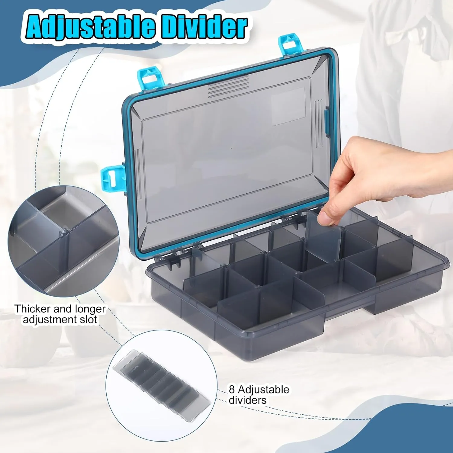 Fishing Tackle Boxes Waterproof 3600 Tackle Trays with Removable Dividers Plastic Storage Organizer Bait Vault Camouflage Box for Freshwater Saltwater