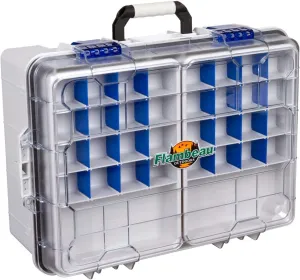 Flambeau Outdoors 4000WPNC Waterproof Satchel 4000, Portable Waterproof Tackle Box with Trays, Gray/Clear