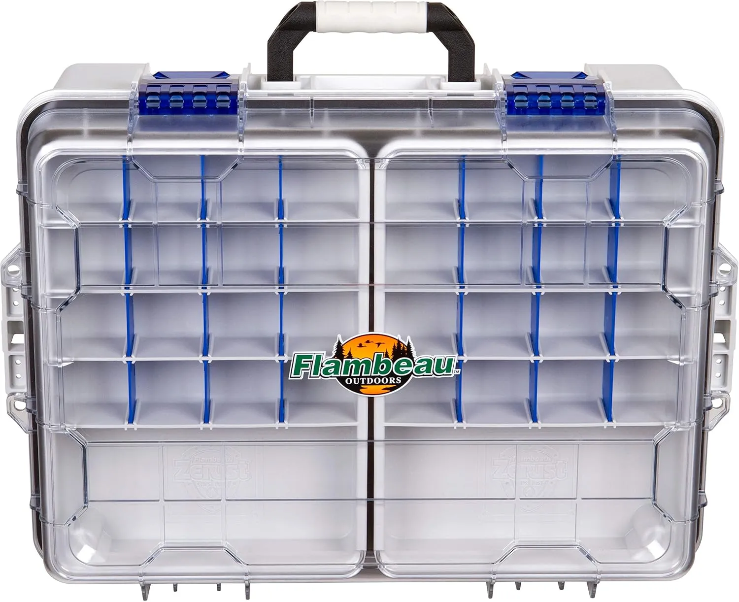 Flambeau Outdoors 4000WPNC Waterproof Satchel 4000, Portable Waterproof Tackle Box with Trays, Gray/Clear