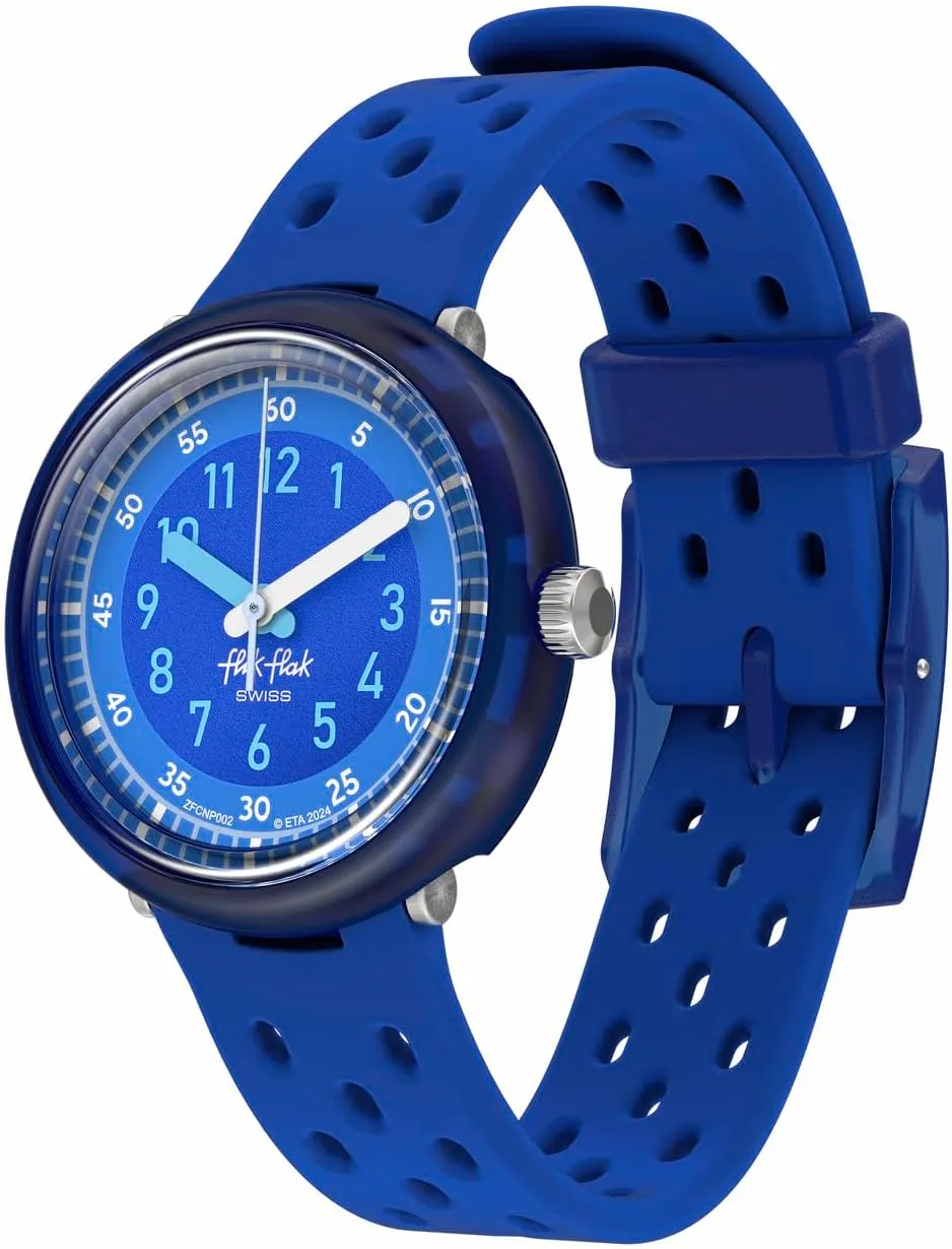 Flik Flak Unisex Watch Casual Blue Bio-sourced Quartz Fizz in Blue