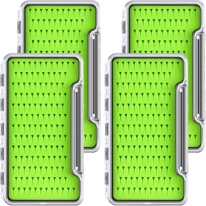 Fly Boxes for Fly Fishing Silicone Waterproof Fly Fishing Box Super Slim Fly Fishing Tackle Trays Box Best Pocket Storage Size 7.36"L x 0.63"W x 4.02"H Could Holds 134 flies(Waterproof)