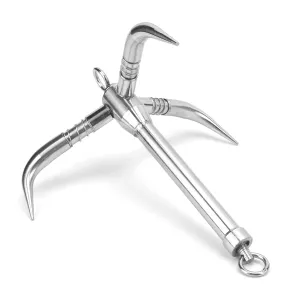 Foldable 3 Claw Grapnel Anchor with 316 Stainless Steel Hardware, for Small Boats, Rafts, Canoes, and Kayaks