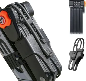 Foldable Bike Lock with Mount Bracket, 4-Digit Combination Anti Theft Heavy Duty Alloy Steel Anti-Scratch Bicycle Lock, Waterproof Anti-Rust Folding Bike Chain Lock for Bike Bicycle Ebike and Scooter