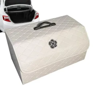 Foldable PU Leather Car Trunk Organizer – Foldable, Large-Capacity Storage Box for a Tidy & Clutter-Free Ride