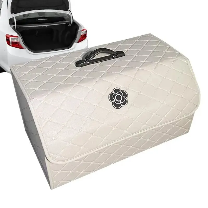 Foldable PU Leather Car Trunk Organizer – Foldable, Large-Capacity Storage Box for a Tidy & Clutter-Free Ride