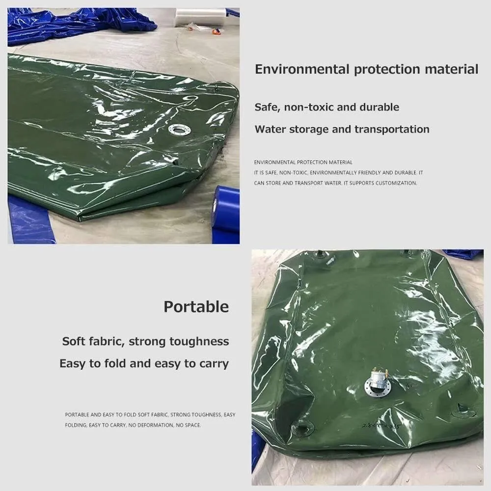 Foldable PVC Rain Barrel Water Storage Bag with Faucet, Large Capacity Gardening & Emergency Water Tank (110L-1000L)(500L(132gal))