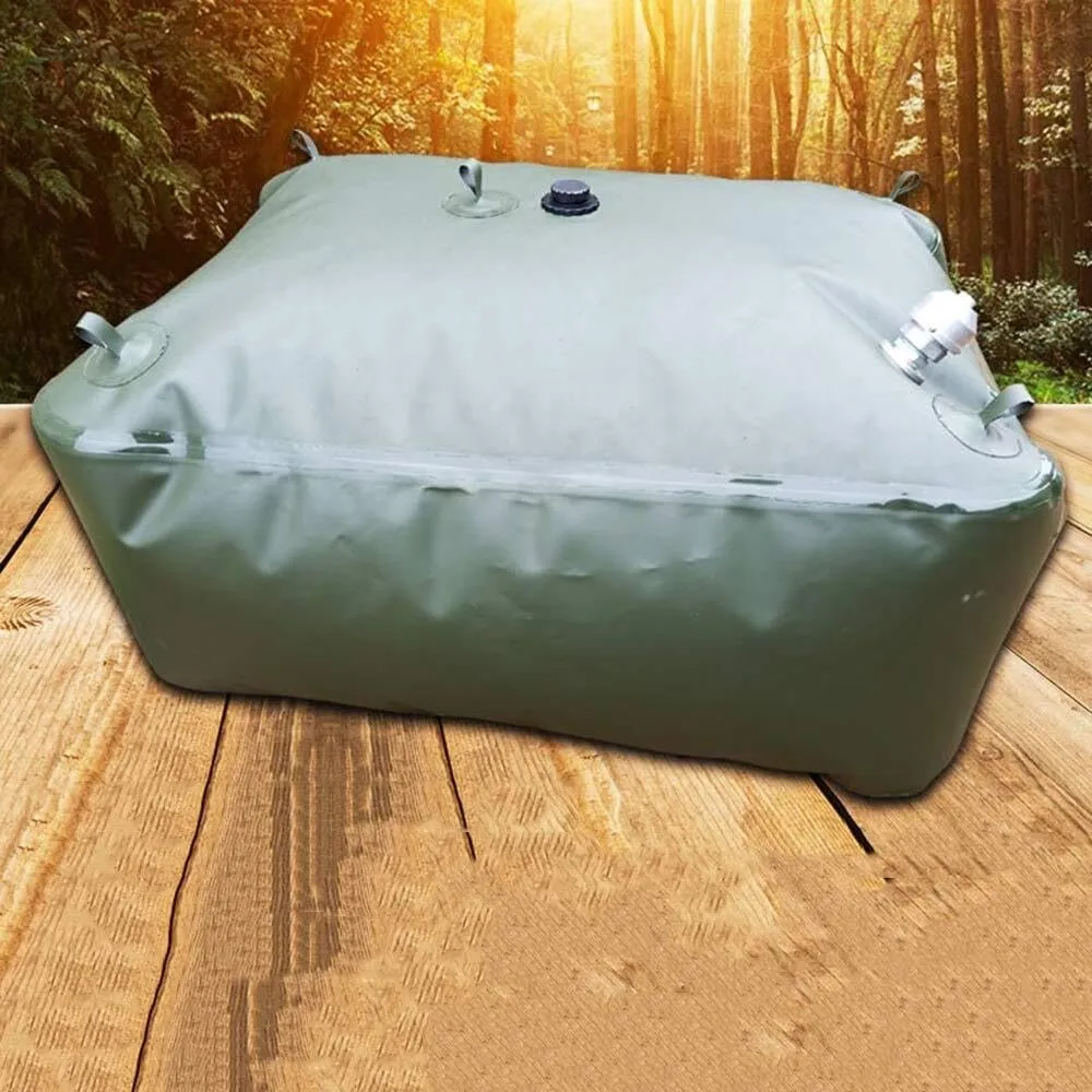 Foldable PVC Rain Barrel Water Storage Tank, Large-Capacity Outdoor Gardening Water Bag with Faucet, Emergency Water Collector (300L-1000L)(1000L(264gal))