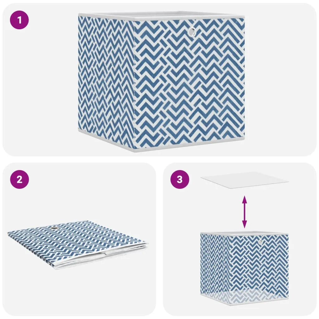 Foldable Storage Boxes 10 pcs Blue 32x32x32 cm Non-woven Fabric