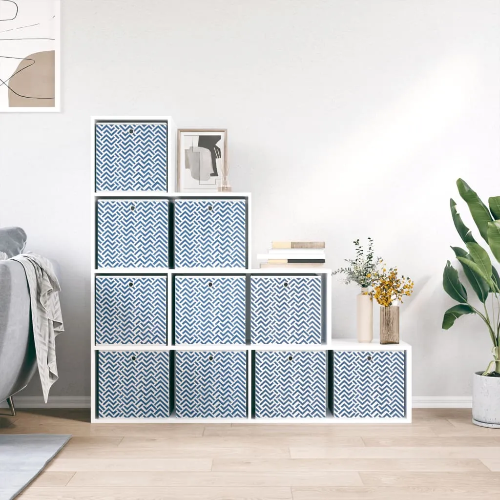 Foldable Storage Boxes 10 pcs Blue 32x32x32 cm Non-woven Fabric