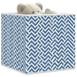 Foldable Storage Boxes 10 pcs Blue 32x32x32 cm Non-woven Fabric