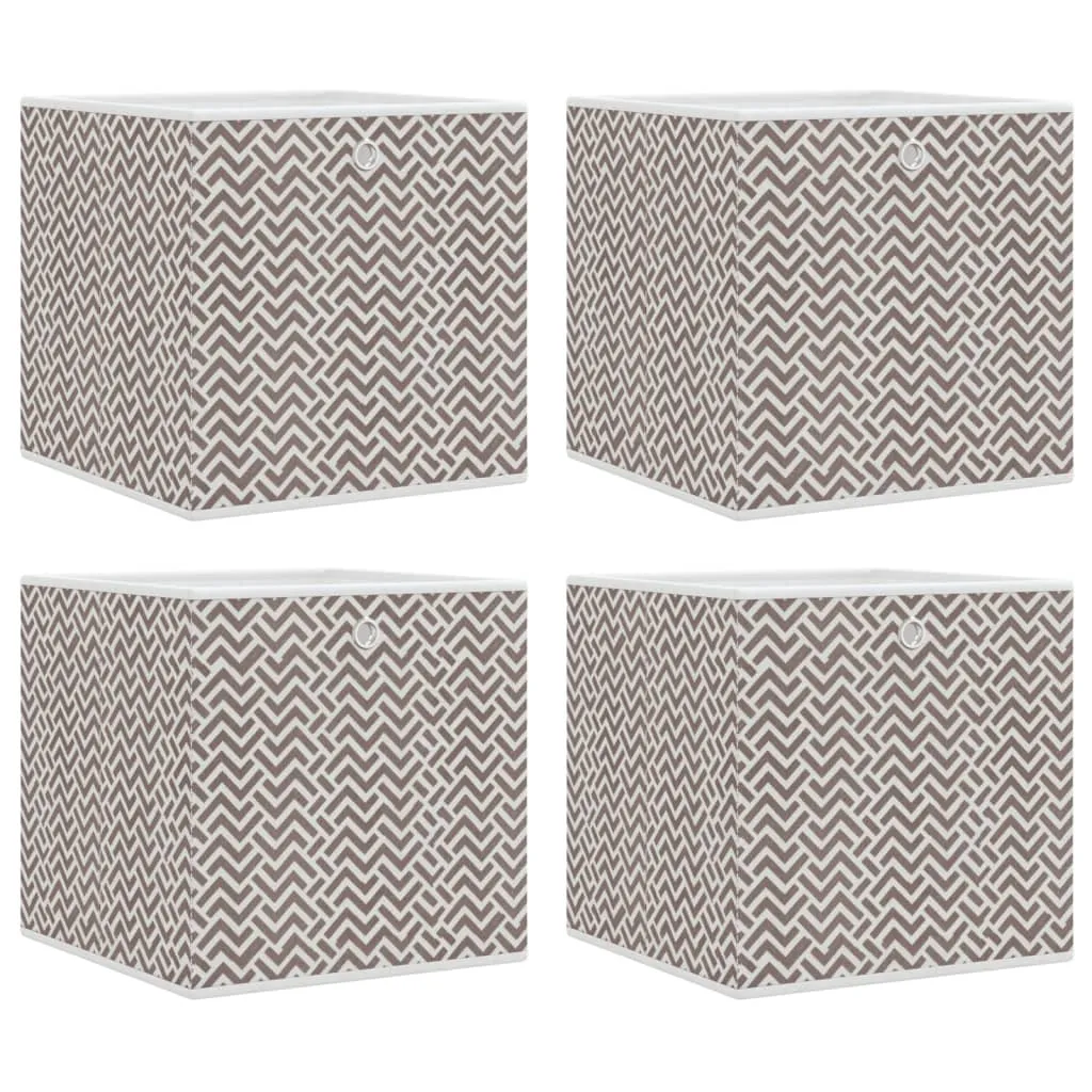 Foldable Storage Boxes 4 pcs Brown 32x32x32 cm Non-woven Fabric