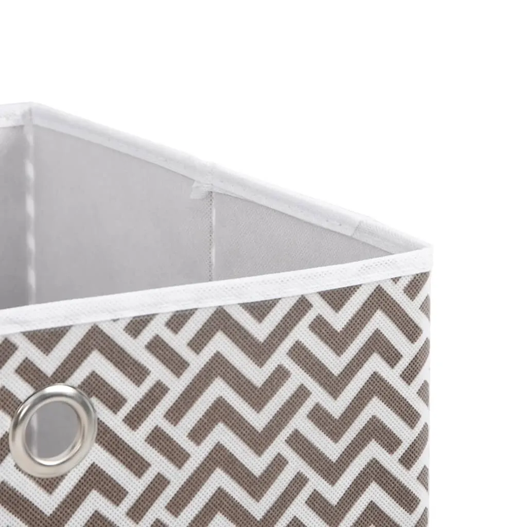 Foldable Storage Boxes 4 pcs Brown 32x32x32 cm Non-woven Fabric