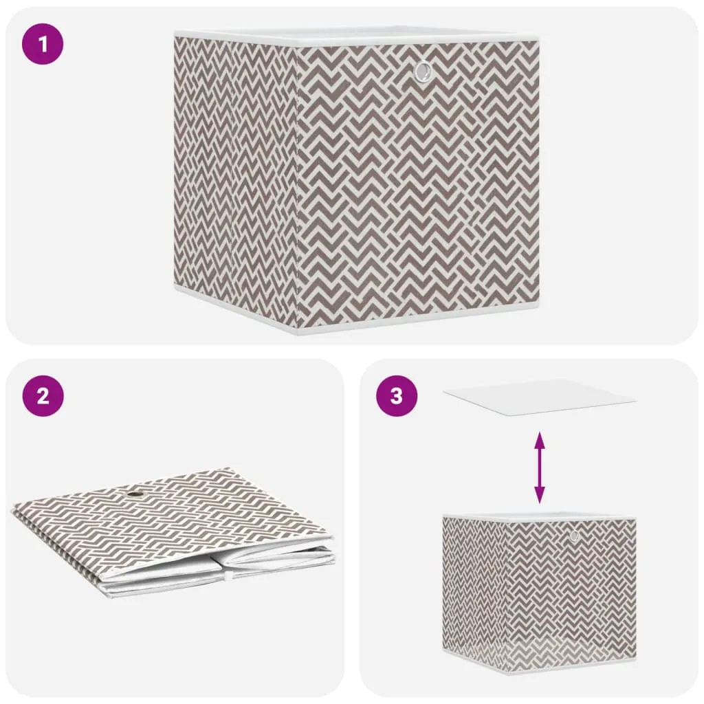 Foldable Storage Boxes 4 pcs Brown 32x32x32 cm Non-woven Fabric