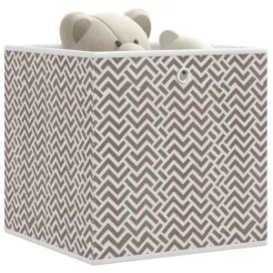Foldable Storage Boxes 4 pcs Brown 32x32x32 cm Non-woven Fabric