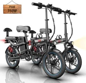 Folding Electric Bike for Adults,Mini Bike 500/750 Motor,28/30MPH,48V 15/20Ah Removable Battery,Up to 25-65Miles, 16" Fat Tire Ebike,Commuter Electric Bicycles for Adults Teens-2 Seater