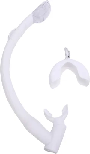 Folding Freediving Snorkel Tube, Roll Up Snorkel Portable 2 in 1 Silicone for Diving (White)
