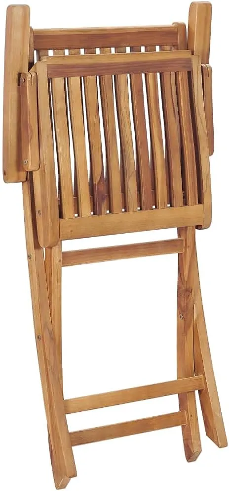 Folding Patio Chairs 2 pcs Solid Teak Wood Outdoor Chairs, Foldable Garden Dining Chairs, Weather Resistant Teak Patio Furniture for Balcony, Garden, Beach, and Lawn