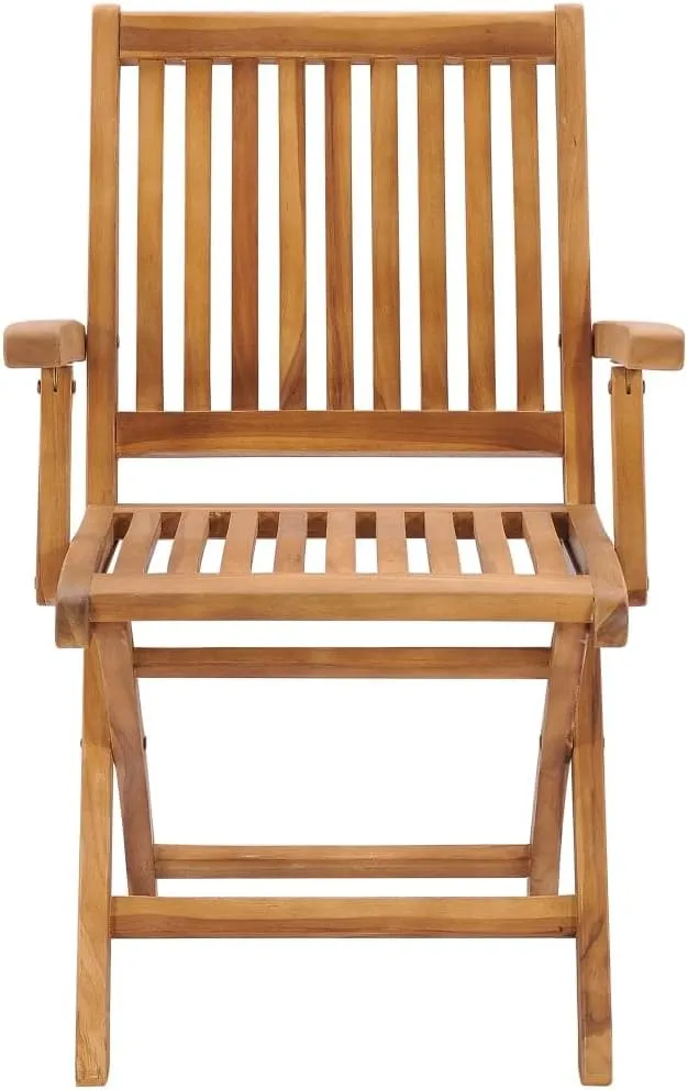 Folding Patio Chairs 2 pcs Solid Teak Wood Outdoor Chairs, Foldable Garden Dining Chairs, Weather Resistant Teak Patio Furniture for Balcony, Garden, Beach, and Lawn