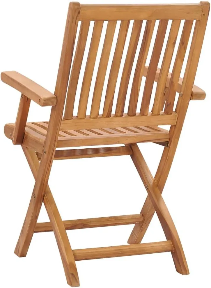Folding Patio Chairs 2 pcs Solid Teak Wood Outdoor Chairs, Foldable Garden Dining Chairs, Weather Resistant Teak Patio Furniture for Balcony, Garden, Beach, and Lawn