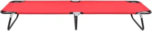 Folding Sun Lounger Red SteelLuxury Sun Loungers with Adjustable Backrest and Cushioned Seat