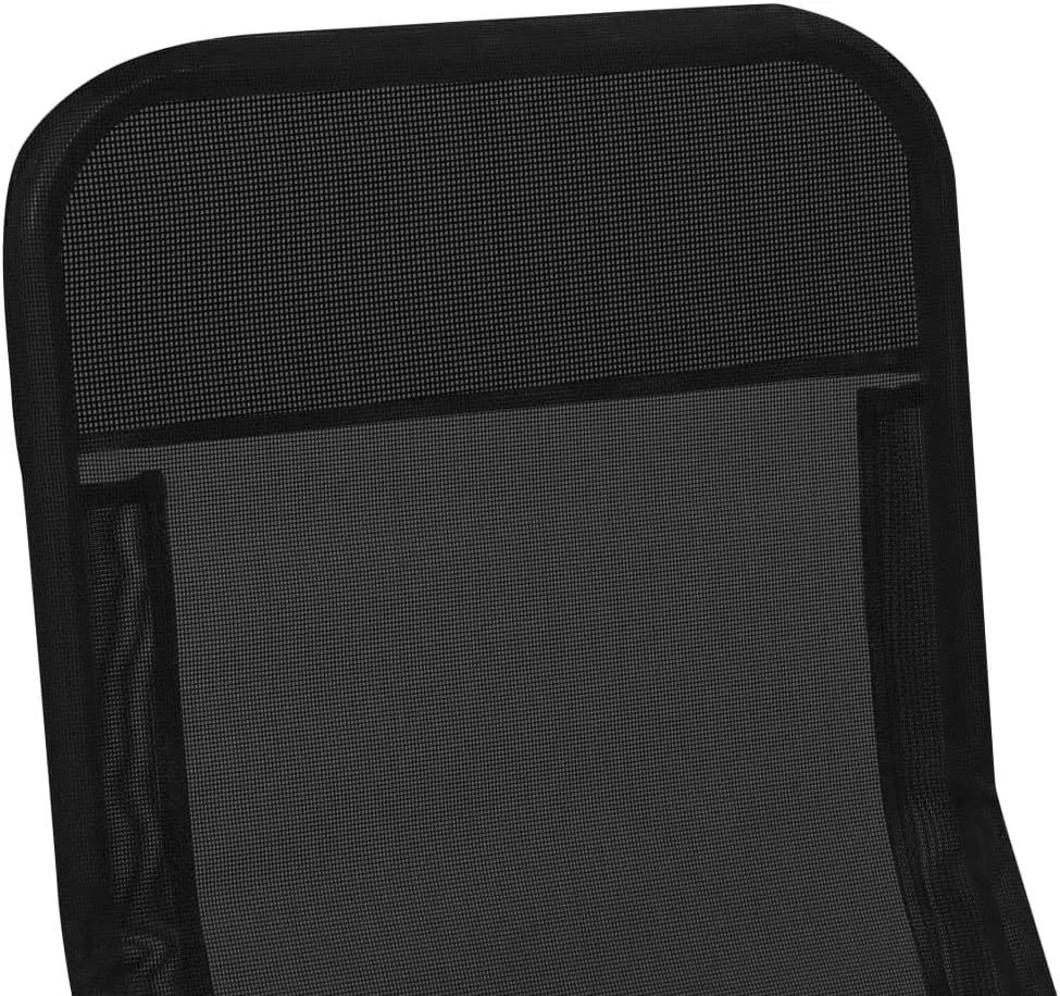 Folding Sun Loungers 2 pcs Textilene BlackLuxury Sun Loungers with Adjustable Backrest and Cushioned Seat