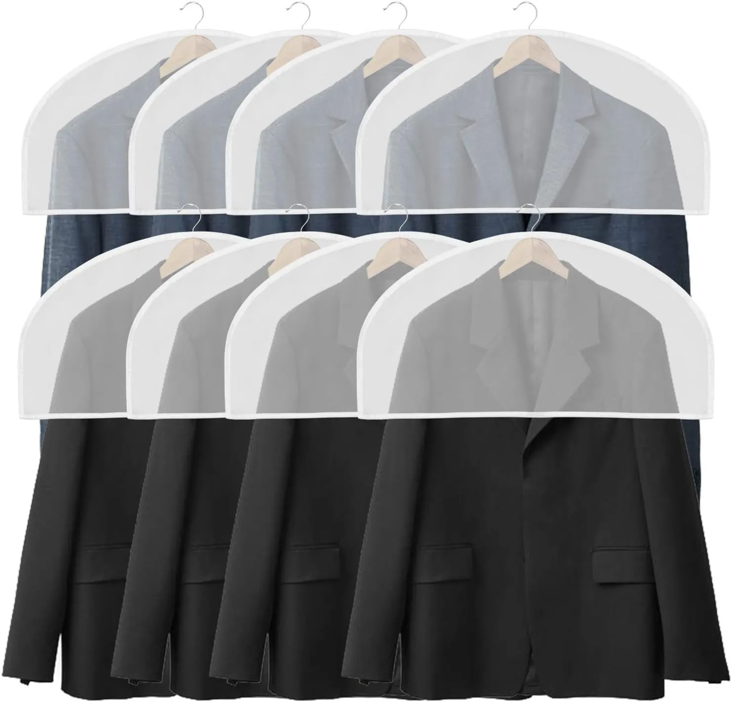 Foraineam 20 Pack Shoulder Covers Clothes Suit Protectors Breathable Garment Dust Covers for Suit, Coats, Jackets, Dress Closet Storage