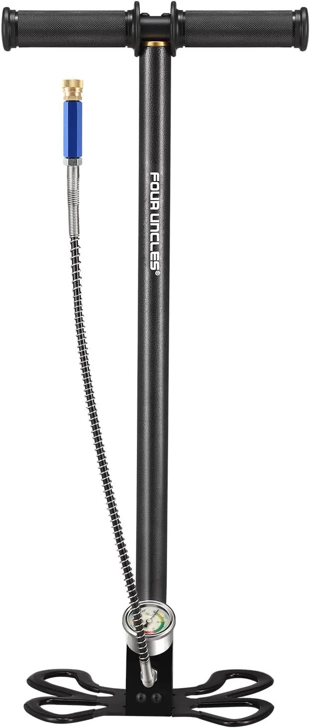 FOUR UNCLES High Pressure 3 Stage Airgun PCP Pump, 4500 Psi Stainless Steel Hand Pump for Air Rifle Filling, Hunting - 30Mpa Hand Pump