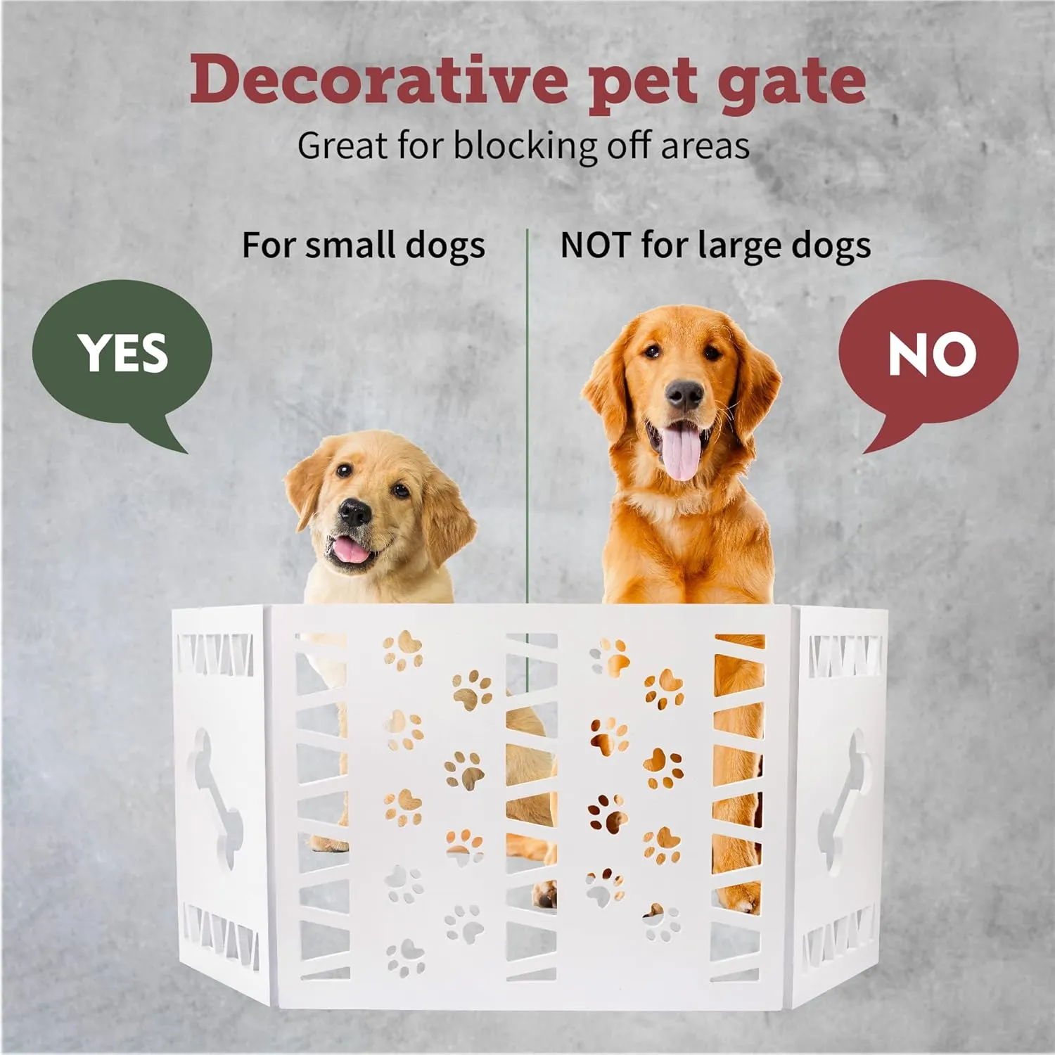 Free Standing Dog Gate | Width 23.5-47 inch | Height 18.75 inch