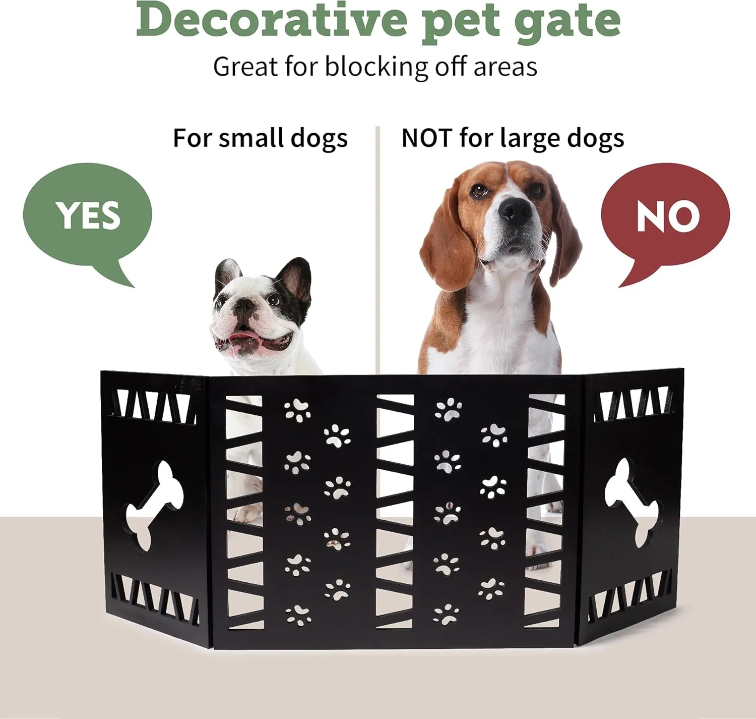 Free Standing Pet Gate | Pet Gate for Small Dogs | Free Standing Dog Gate for Stairs | Freestanding Dog Gates for Doorways | Freestanding Pet Gates for Dogs | Width 23.5-47 inch | Height 18.75 inch
