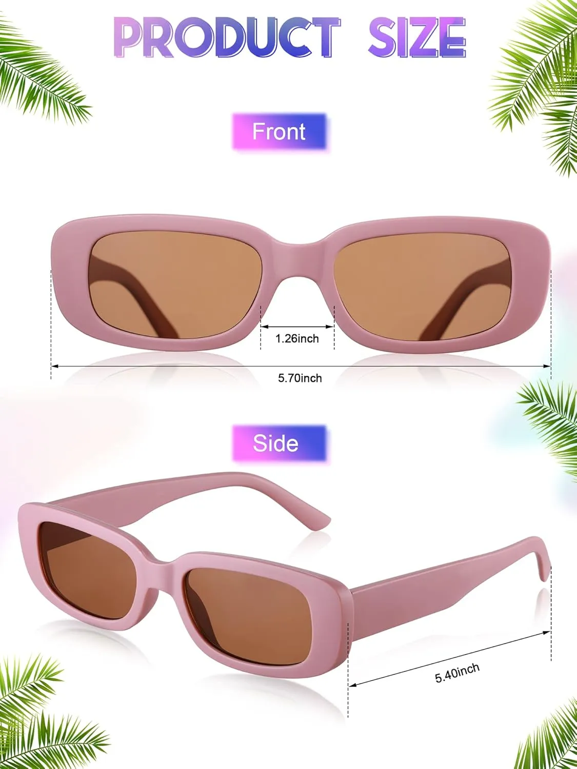 Frienda 10 Pairs Retro Rectangle Sunglasses for Women Vintage 90s Glasses Trendy Y2k Sun Glasses Square Frame UV Protection