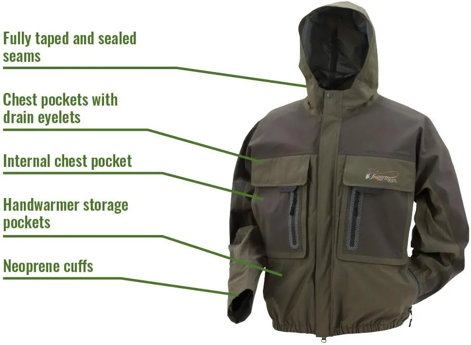 FROGG TOGGS Men's Pilot 3 Guide 3-Layer Waterproof Rain Jacket
