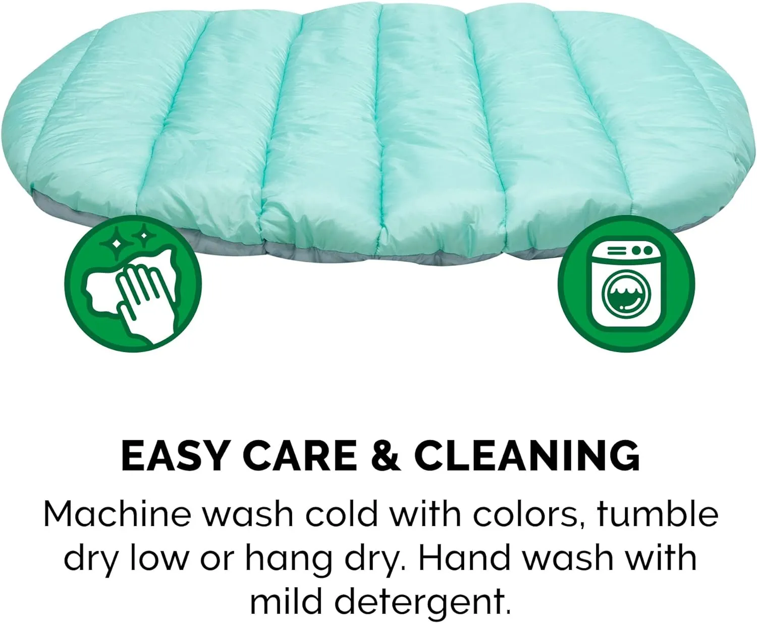 Furhaven Outdoor Travel Dog Bed for Large/Medium Dogs w/ Carry Bag, Washable & Foldable, Great for Crates & Kennels - Trail Pup Travel Pillow Mat w/ Stuff Sack Bag - Aqua/Granite Gray, Large