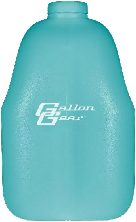 Gallon Gear 1 GALLON LARGE WATER BOTTLE SLEEVE COMBO | BPA FREE PLASTIC REUSABLE WATER JUG | HYDRATION WATER BOTTLE FOR MEN & WOMEN | GYM, SPORTS, TRAING & FITNESS (AQUA/PIZZA-AQUA)