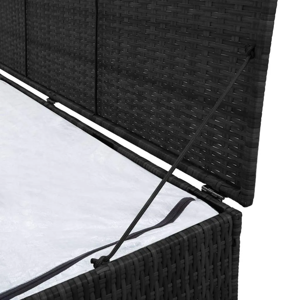 Garden Storage Box Poly Rattan Container Home Organizer Gray/Brown