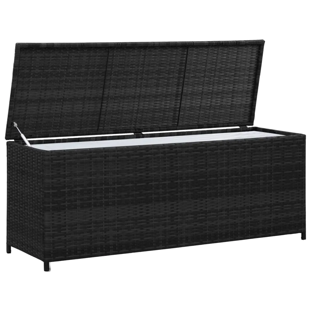 Garden Storage Box Poly Rattan Container Home Organizer Gray/Brown
