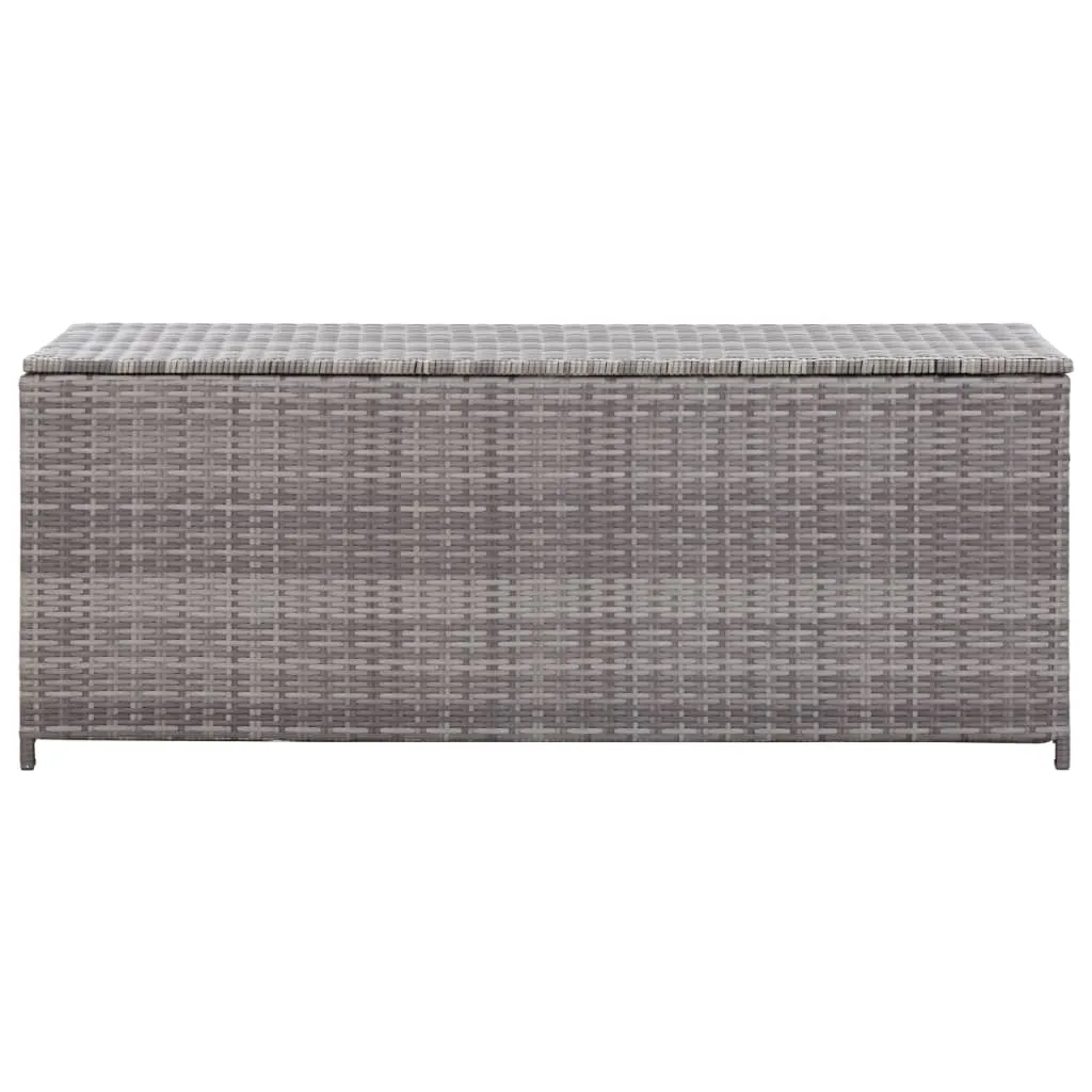 Garden Storage Box Poly Rattan Container Home Organizer Gray/Brown