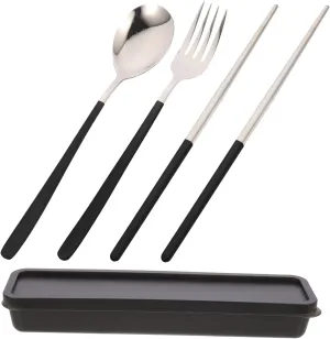 Garneck Travel Silverware Set Lunch Box Utensils Set Portable Silverware Case Fork and Spoon Set for Lunch Box