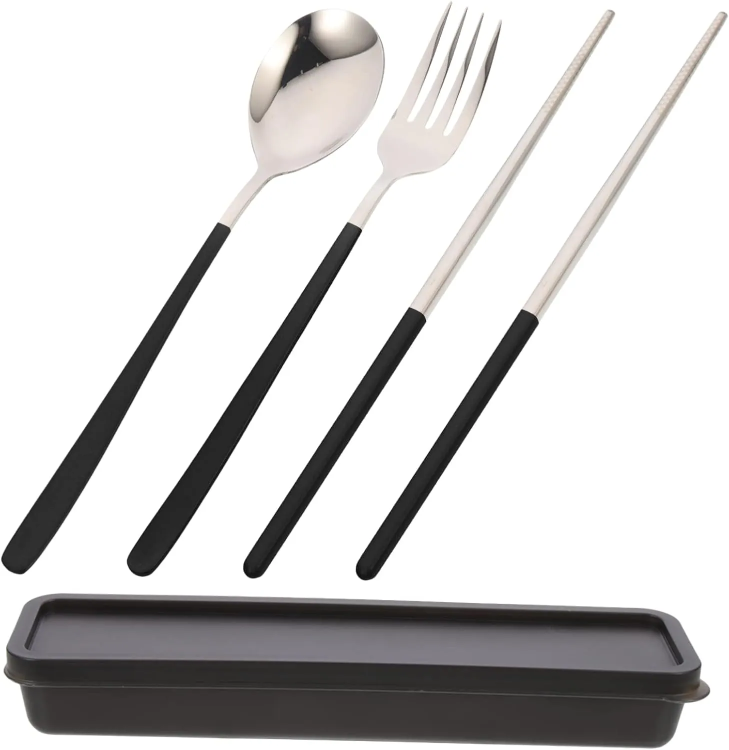 Garneck Travel Silverware Set Lunch Box Utensils Set Portable Silverware Case Fork and Spoon Set for Lunch Box