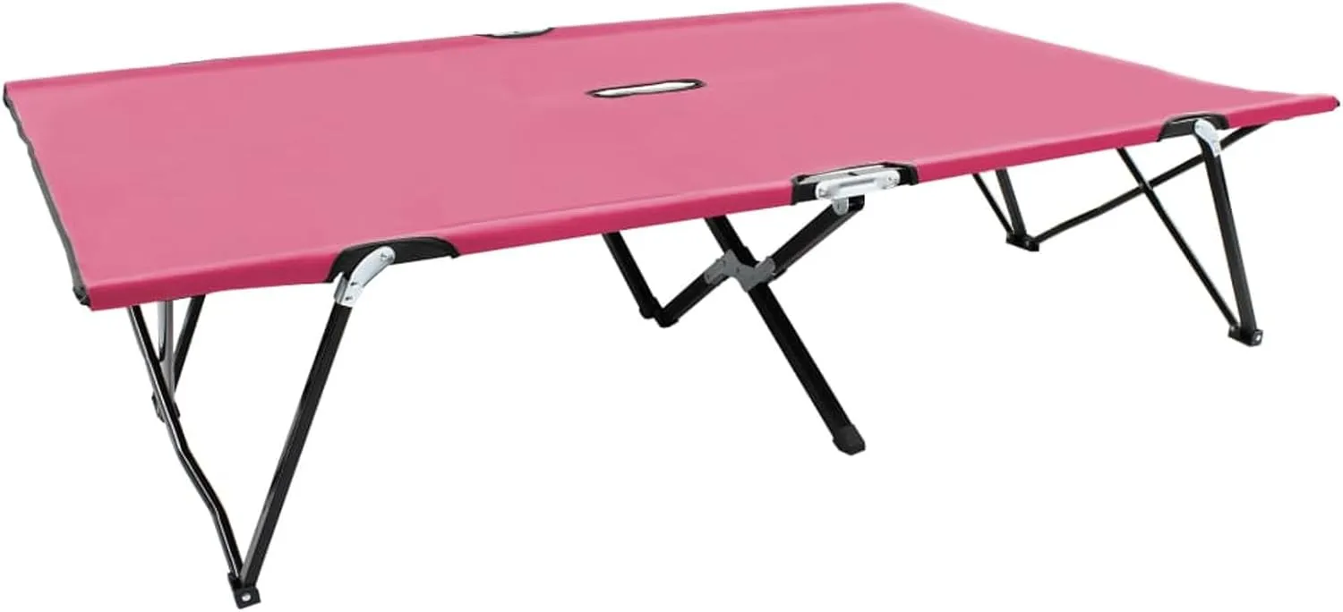 Gecheer Outdoor Recliner Chairs Set Two Person Folding Sun Lounge Er Pink Steel