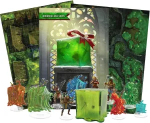 Gelatinous Gifts Collection DND Miniatures, Action Figures, 5e-Compatible Skinny Minis One-Shot Adventure with 3D Gelatinous Cube DND Minis & Battle Maps