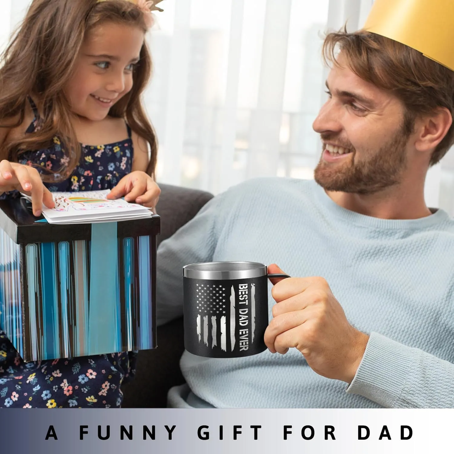 Gifts for Dad from Daughter, Son - Dad Gifts - Fathers Day Gift for Dads - Birthday, Father's Day, Christmas Presents for Father - First Time, New Dads Gift Ideas - 14 Oz 2-sided Coffee Mug